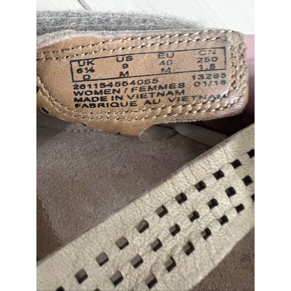 Clarks Clarene Award Women Brown Laser Cut Sling Back Wedge Sandals Size 9M - Picture 9 of 12